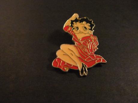 Betty Boop ( karikatuur) in typische rode jurk